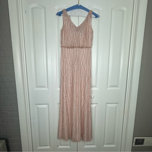 BHLDN ADRIANNA PAPELL BROOKLYN DRESS BLUSH SIZE 2 - Picture 1 of 16